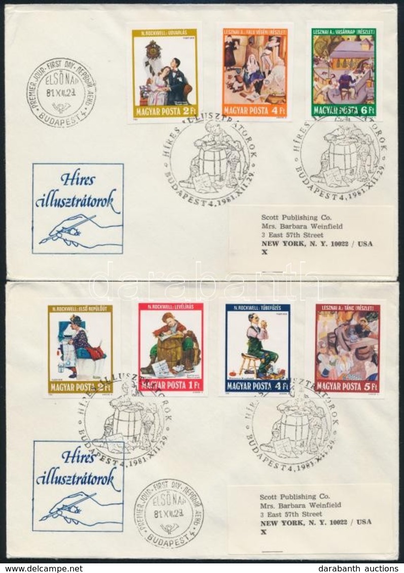 1981 Festmények (XVIII.) Vágott Sor 2 Db Futott FDC-n - Sonstige & Ohne Zuordnung