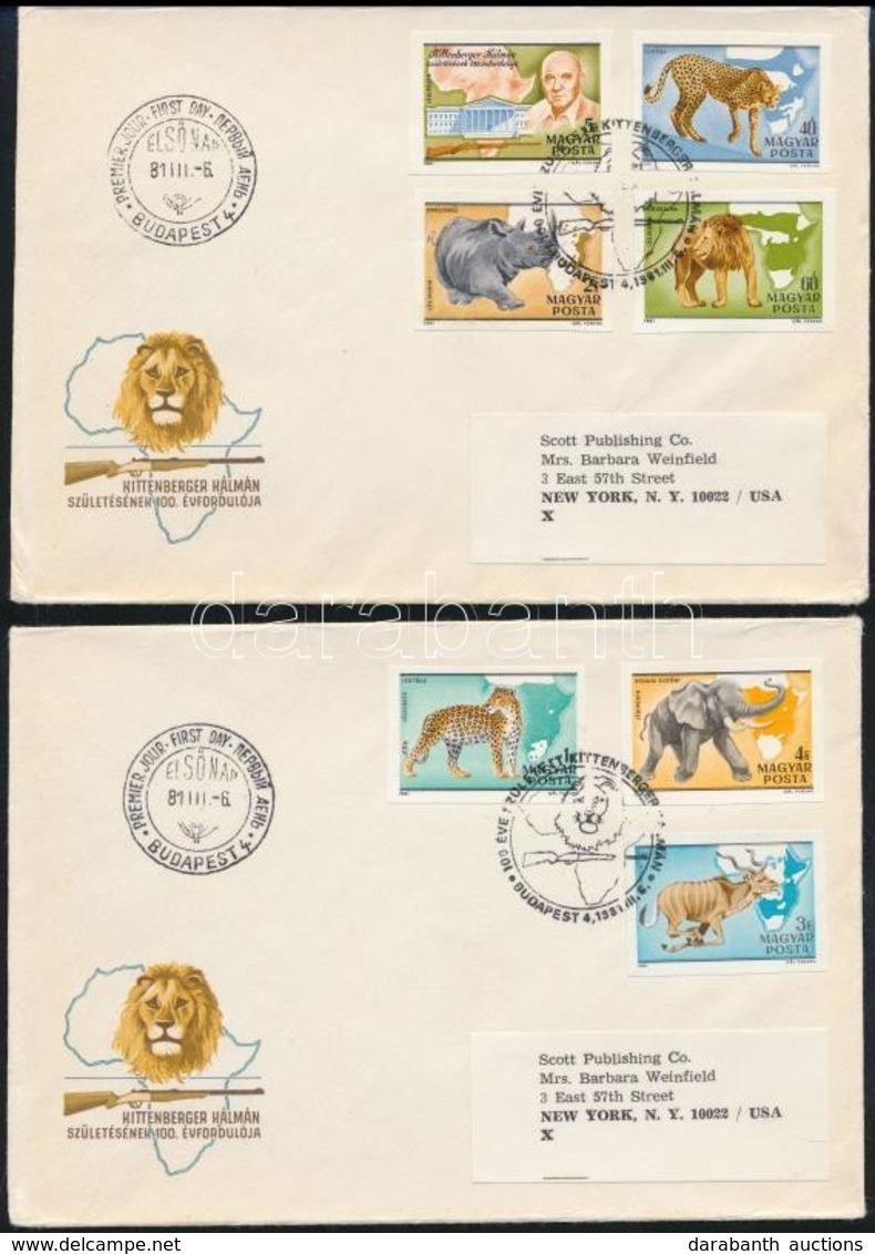 1981 Kittenberger Kálmán Vágott Sor 2 Db Futott  FDC-n - Sonstige & Ohne Zuordnung