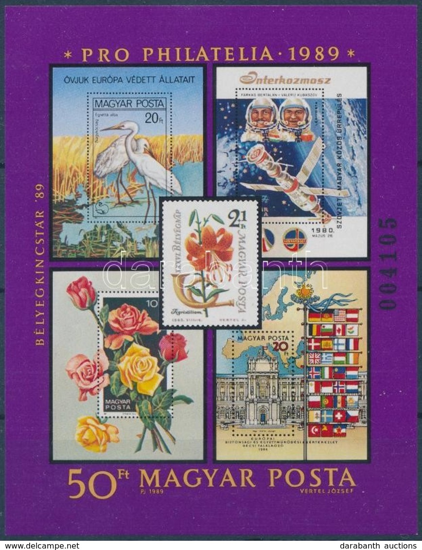 ** 1989 PRO PHILA Bélyegkincstár Blokk Fekete Sorszámmal (10.000) - Sonstige & Ohne Zuordnung