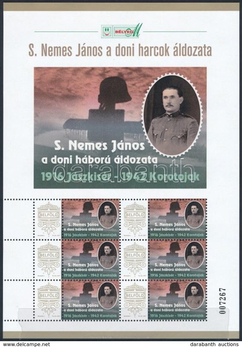 ** 2016 S. Nemes János A Doni Háború áldozat Jászkisér,  Megszemélyesített Kisív (RR! 5 Példány) - Other & Unclassified