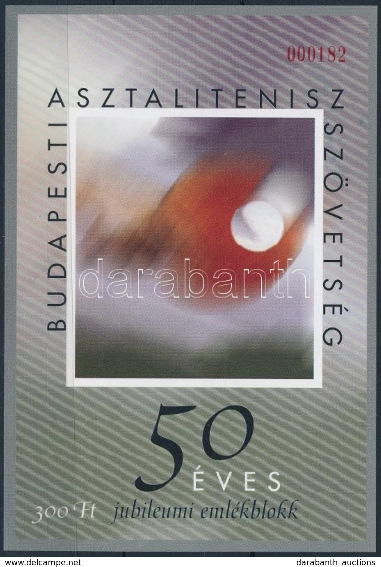 ** 2001/22aA Asztalitenisz Szövetség Ajándék Emlékív, Piros Sorszámmal - Other & Unclassified