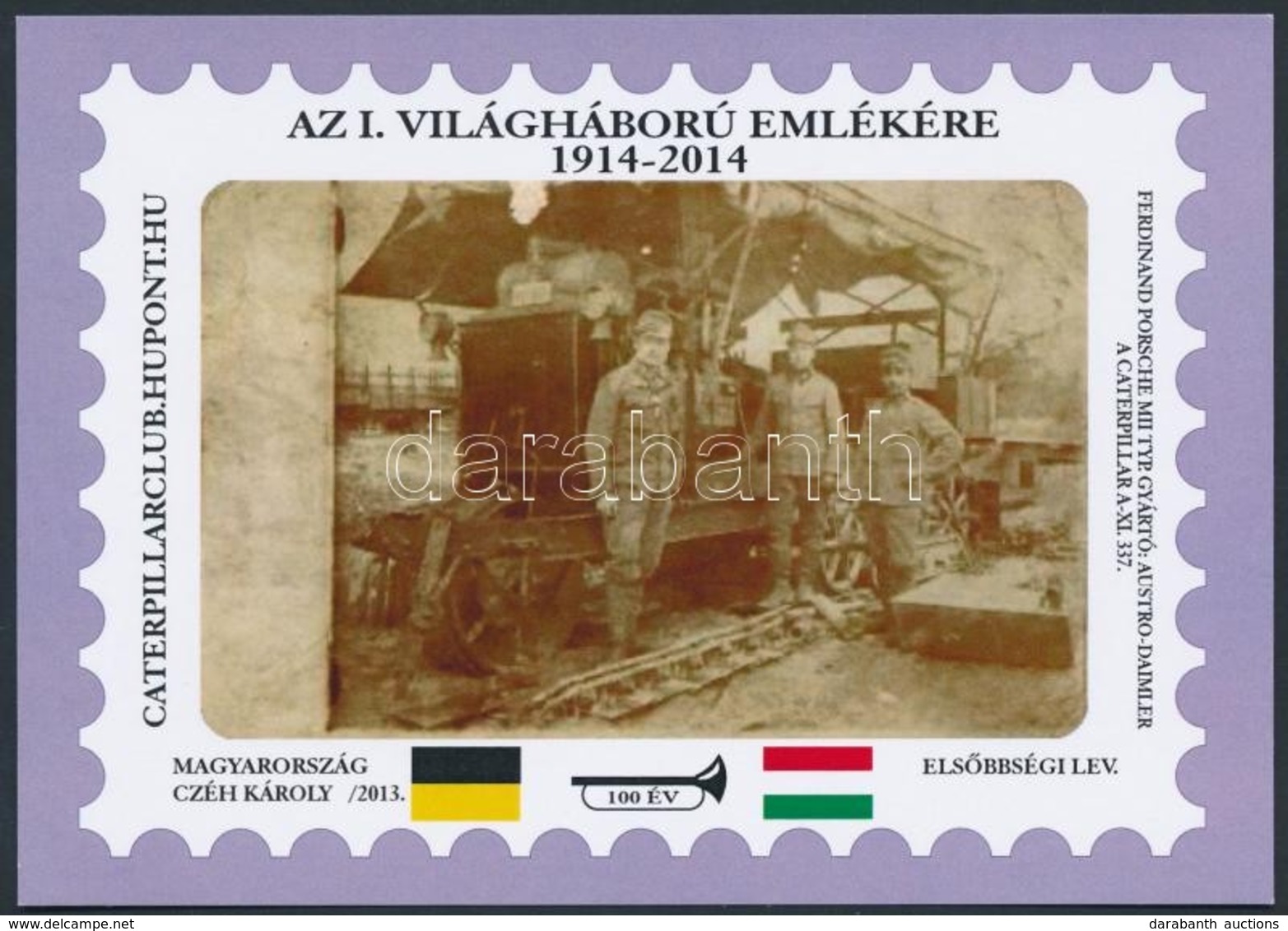 ** 2015 Az I. Világháború Emlékére Bélyegmúzeum Emlékív - Other & Unclassified