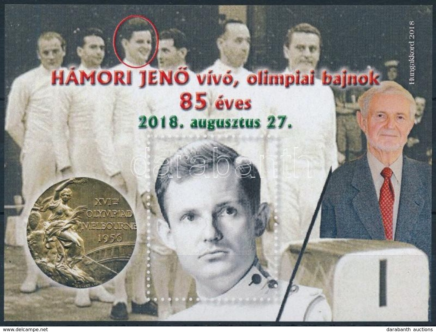 2018 Hámori Jenő Vívó, Olimpiai Bajnok 85 éves - Ajándék Emlékív - Sonstige & Ohne Zuordnung
