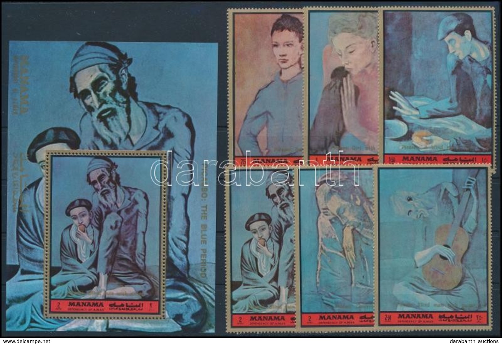 ** 1972 Picasso, Festmények Sor + Blokk,
Picasso, Paintings Set + Block
Mi 1169 A -1174 A + Mi 234 A - Other & Unclassified