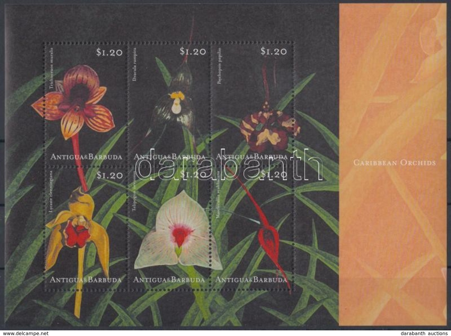 ** 2001 Orchideák Kisív Mi 3491-3496 - Autres & Non Classés