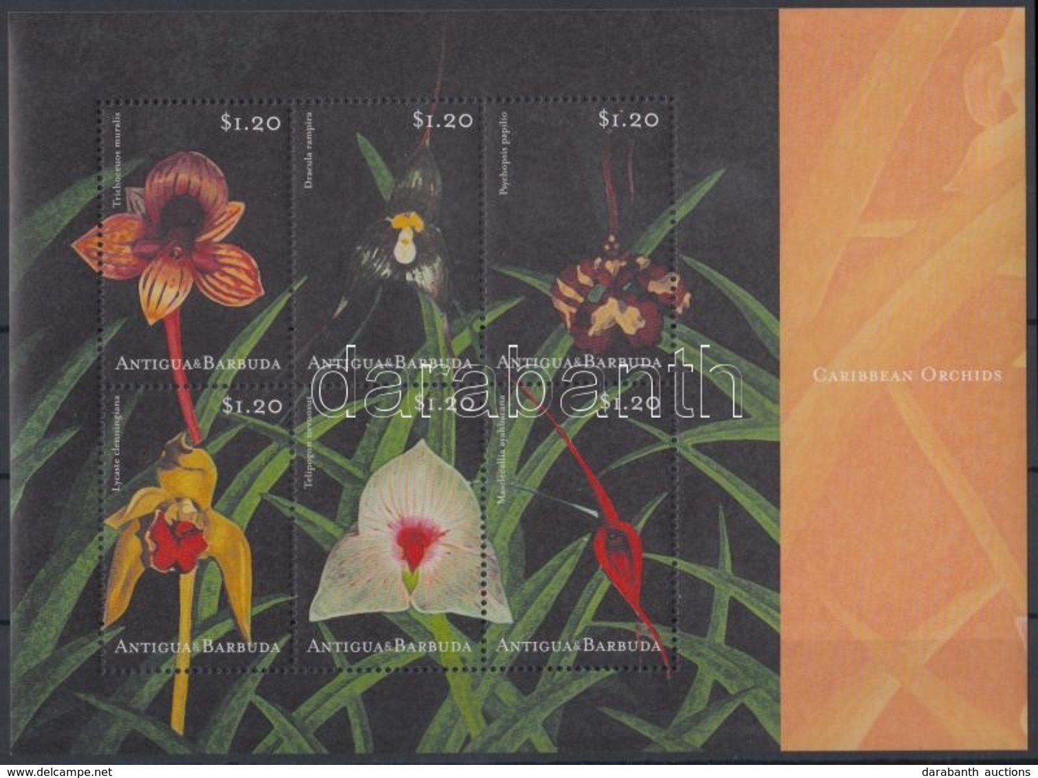 ** 2001 Orchideák Kisív Mi 3491-3496 - Autres & Non Classés