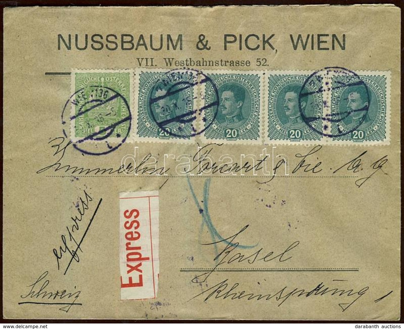 1918 Expressz Levél Svájcba / Express Cover To Switzerland - Other & Unclassified