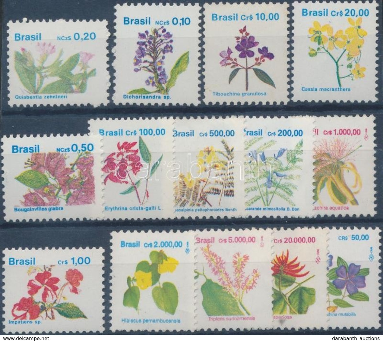 ** 1989-1993 Forgalmi: Virágok 14 Klf Bélyeg - Sonstige & Ohne Zuordnung