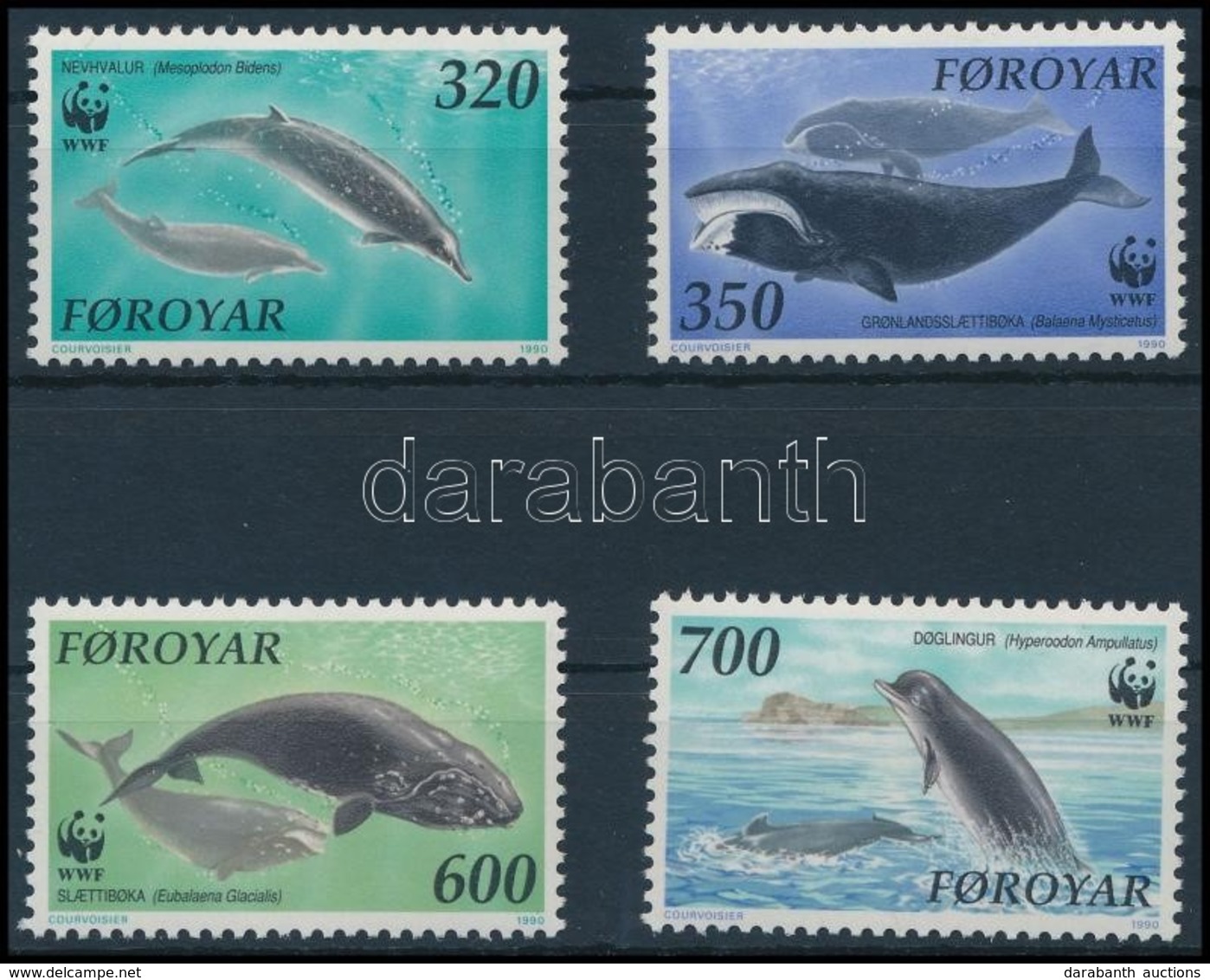 ** 1990 WWF Bálnák Sor,
WWF Whales Set
Mi 203-206 - Autres & Non Classés