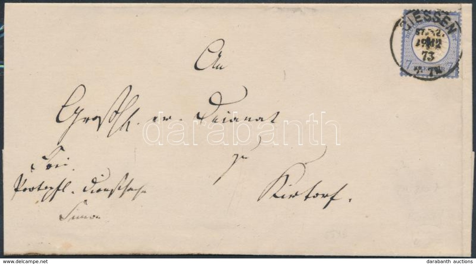 1873 Mi 6 Levélen / On Cover 'GIESSEN' - Other & Unclassified