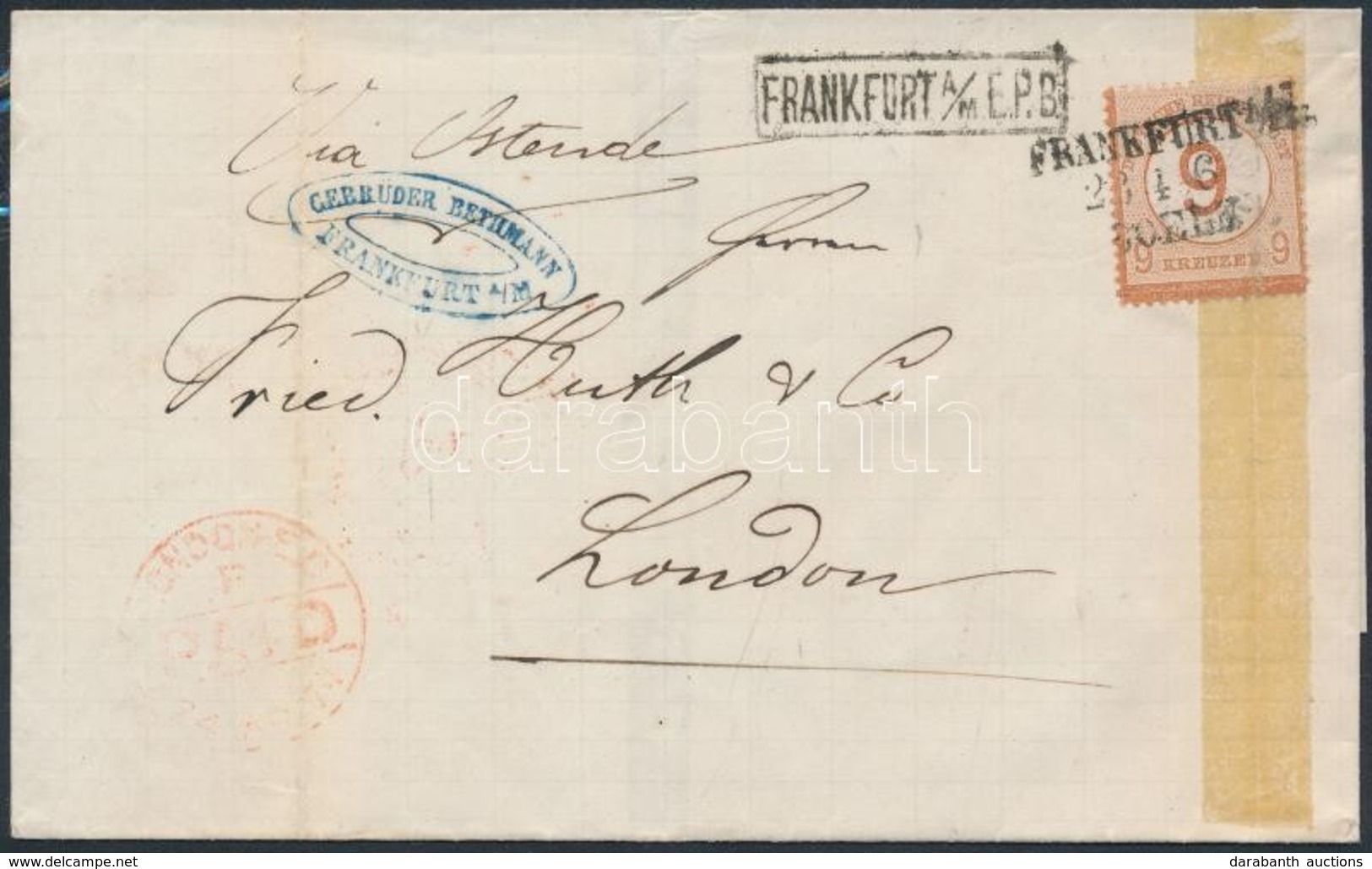 1877 Mi 30 Levélen / On Cover 'FRANKFURT' - 'LONDON' - Andere & Zonder Classificatie