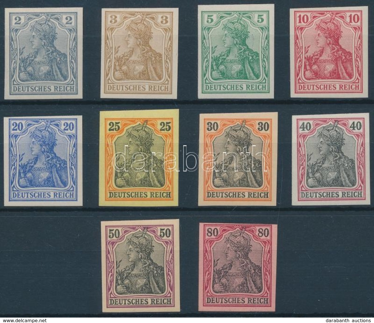 ** 1902 Mi 68-77 Vágott Sor / Imperforate Set. Signed: Pfenninger - Autres & Non Classés