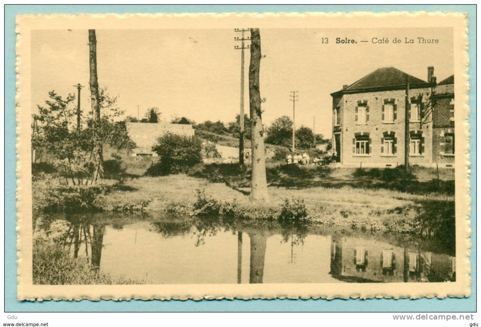 Solre Sur Sambre " Café De La Thure "  Neuve - Sépia - TB - Erquelinnes