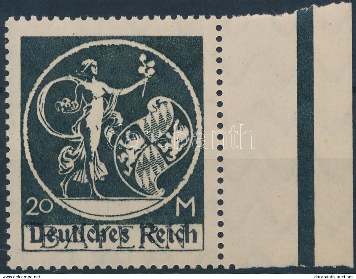 ** 1920 Mi 138 PF V ívszéli Bélyeg Lemezhibával / Margin Piece With Plate Variety. Certificate: Dieter Weinbuch - Sonstige & Ohne Zuordnung