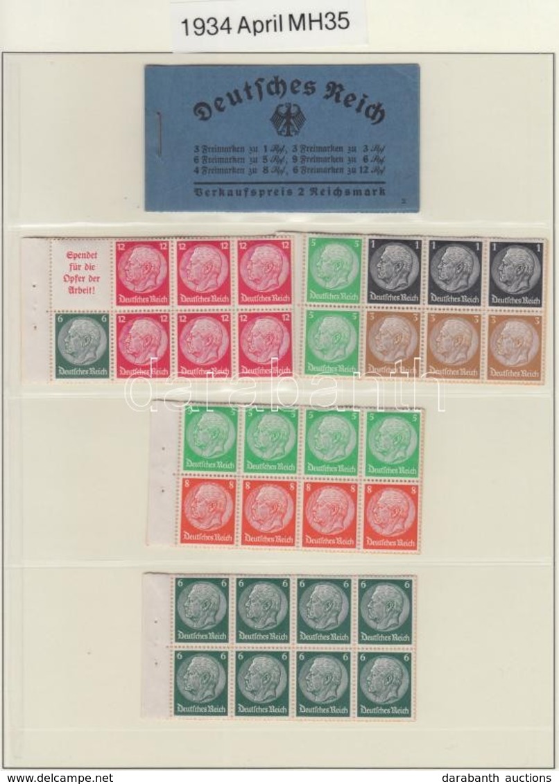 ** 1934 Bélyegfüzet Mi 35 Lapokra Szedve / Booklet Panes Of Stamp Booklet Mi 35 (Mi EUR 900.-) - Andere & Zonder Classificatie