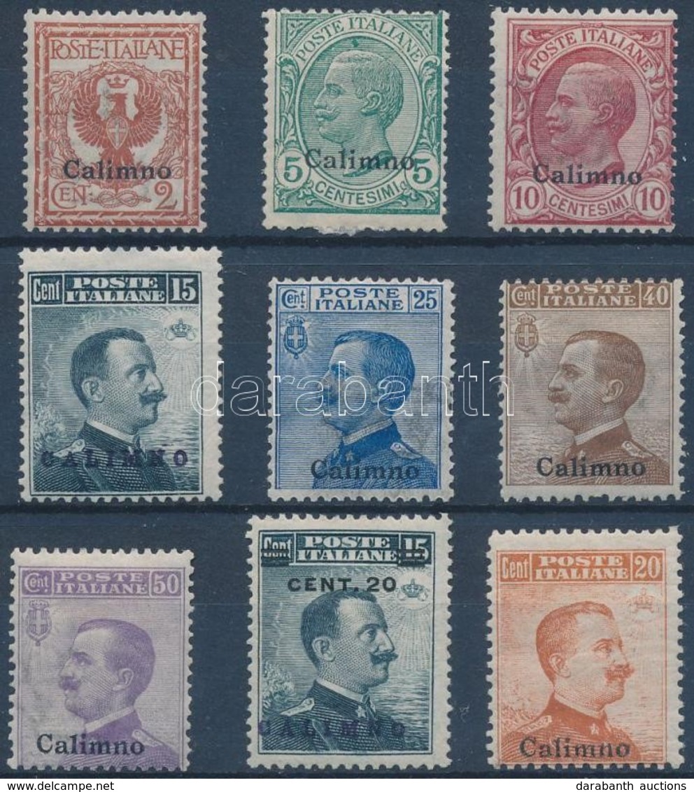 * 1912 Forgalmi 9 érték Calimno Felülnyomással Mi 3-11 I - Other & Unclassified