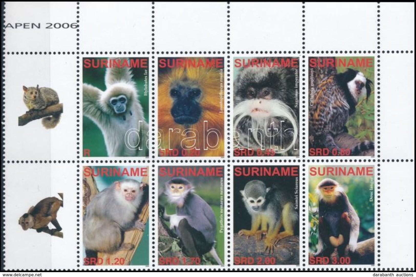 ** 2006 Majom 12tömb,
Monkey Block Of 12
Mi 2077-2088 - Other & Unclassified