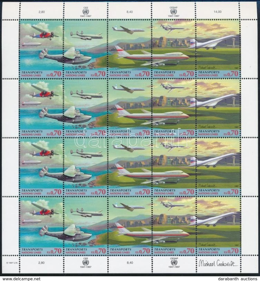 ** 1997 A Közlekedés Fejlődése, Repülők Kisív,
Development Of Transport, Planes Minisheet
Mi 314-318 - Other & Unclassified