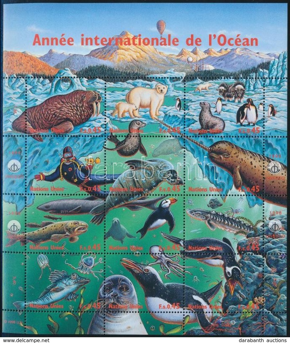 ** 1998 Az óceán Nemzetközi éve Kisív,
International Year Of The Ocean Minisheet
Mi 334-345 - Autres & Non Classés