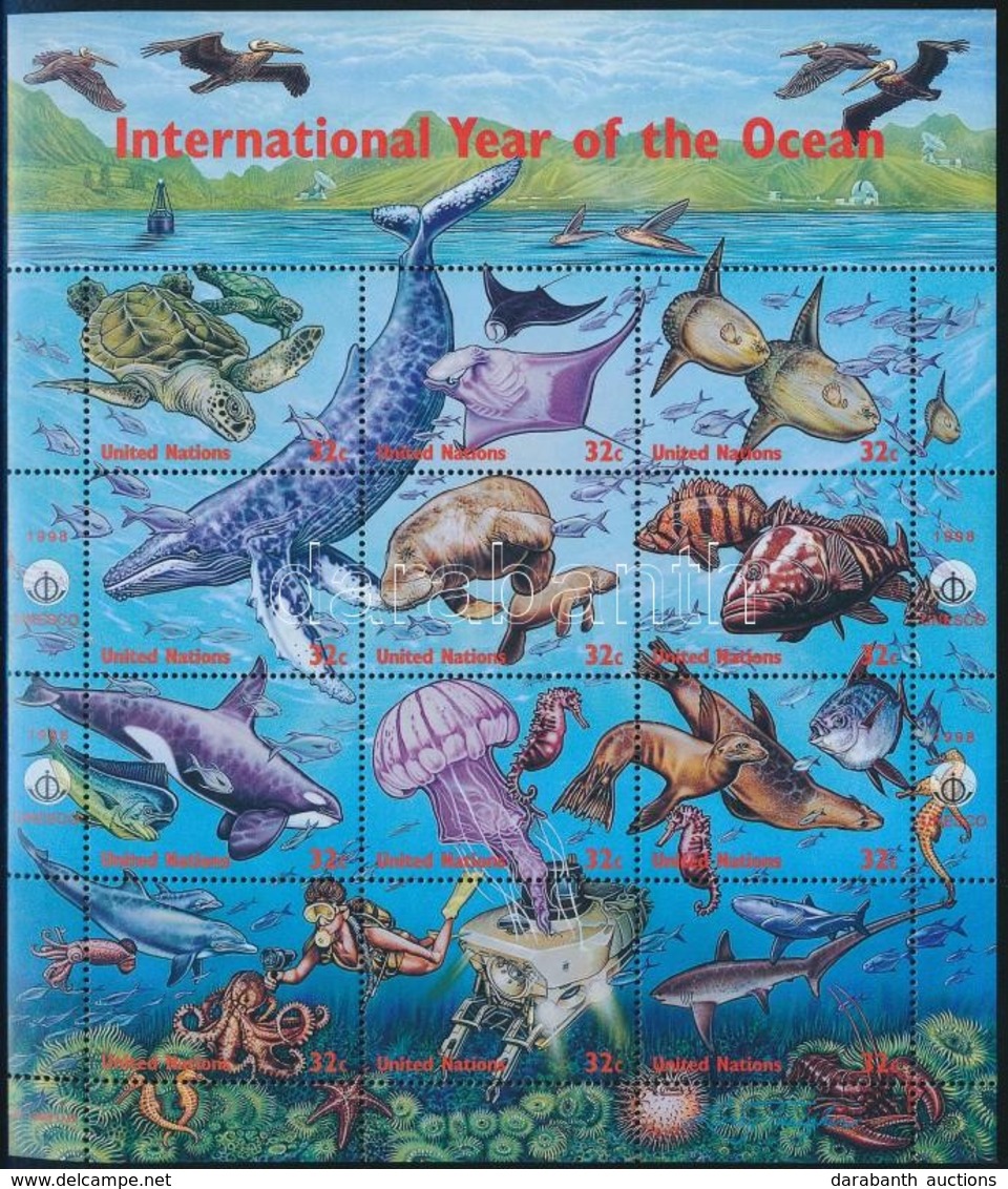 ** 1998 Az óceán Nemzetközi éve Kisív,
International Year Of The Ocean Minisheet
Mi 771-782 - Autres & Non Classés