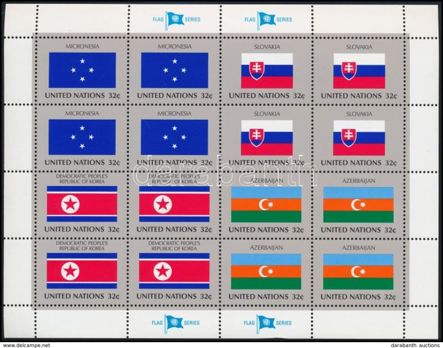 ** 1998 Zászló Kisívsor,
Flag Minisheet Set
Mi 756-763 - Autres & Non Classés
