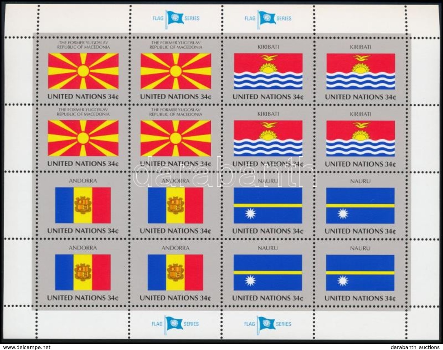 ** 2001 Zászló Kisívsor,
Flag Minisheet Set
Mi 862-869 - Autres & Non Classés