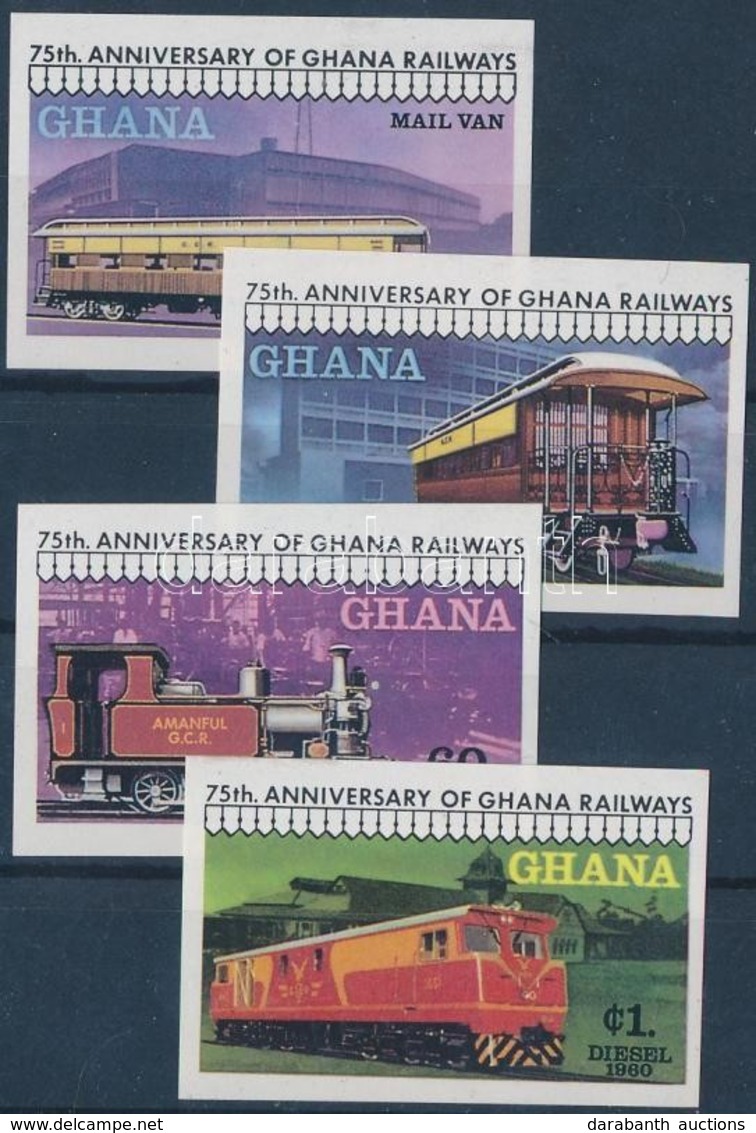 ** 1978 75 éves A Ghanai Vasút Vágott Sor Mi 783-786 B - Sonstige & Ohne Zuordnung