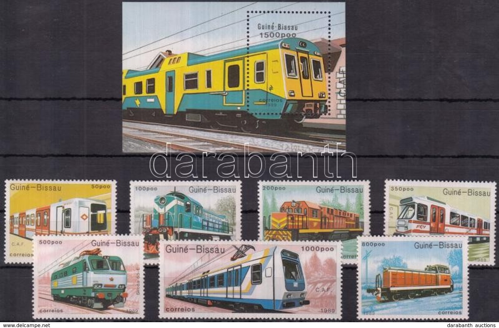 ** 1989 Mozdonyok Sor Mi 1033-1039 + Blokk 276 - Andere & Zonder Classificatie