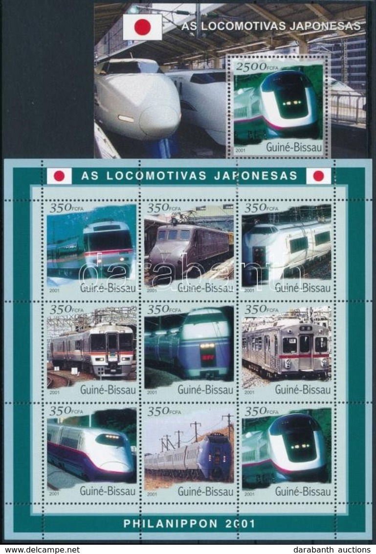 ** 2001 Japán Vonatok Kisív Mi 1836-1844 + Blokk 1882 - Autres & Non Classés