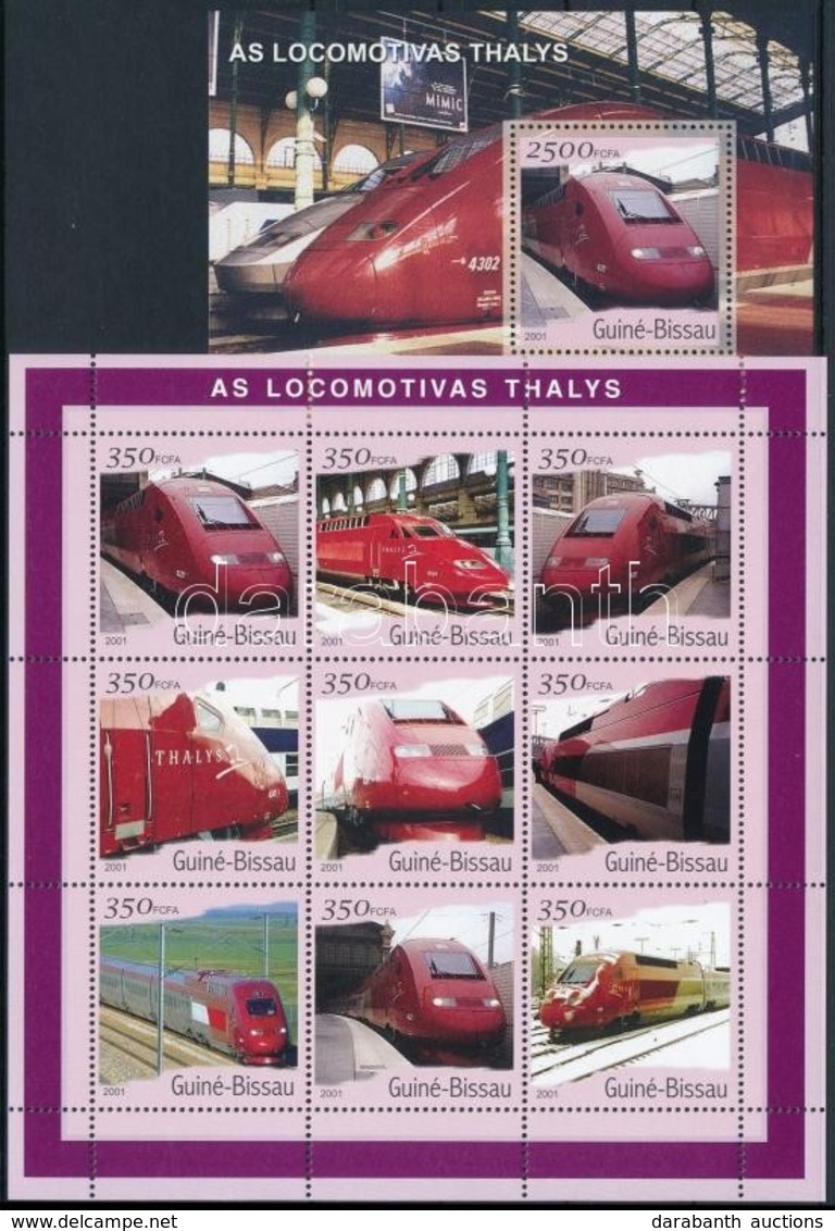 ** 2001 Thalys Vonatok Kisív Mi 1863-1871 + Blokk Mi 1885 - Andere & Zonder Classificatie