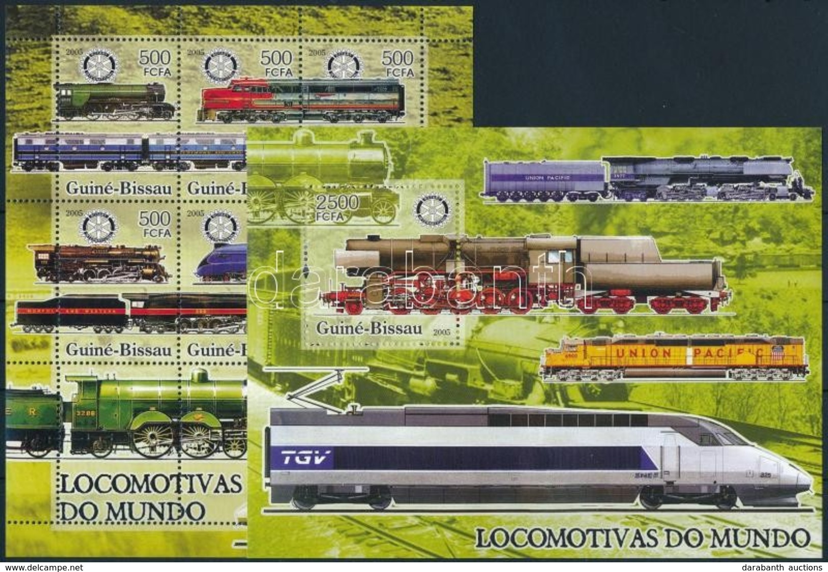 ** 2005 Vasút Kisív + Blokk,
Railway Minisheet + Block
Mi 3276-3281 + 545 - Andere & Zonder Classificatie