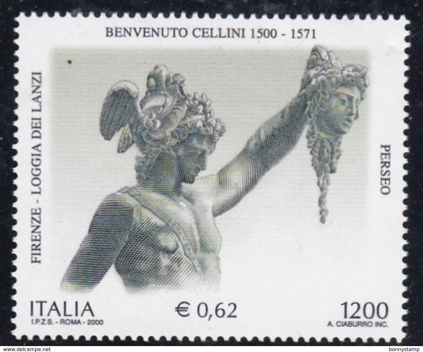 Repubblica Italiana, 2000 - 1200 Lire Benvenuto Cellini - MNH** Nr.2546 - 1991-00:  Nuevos