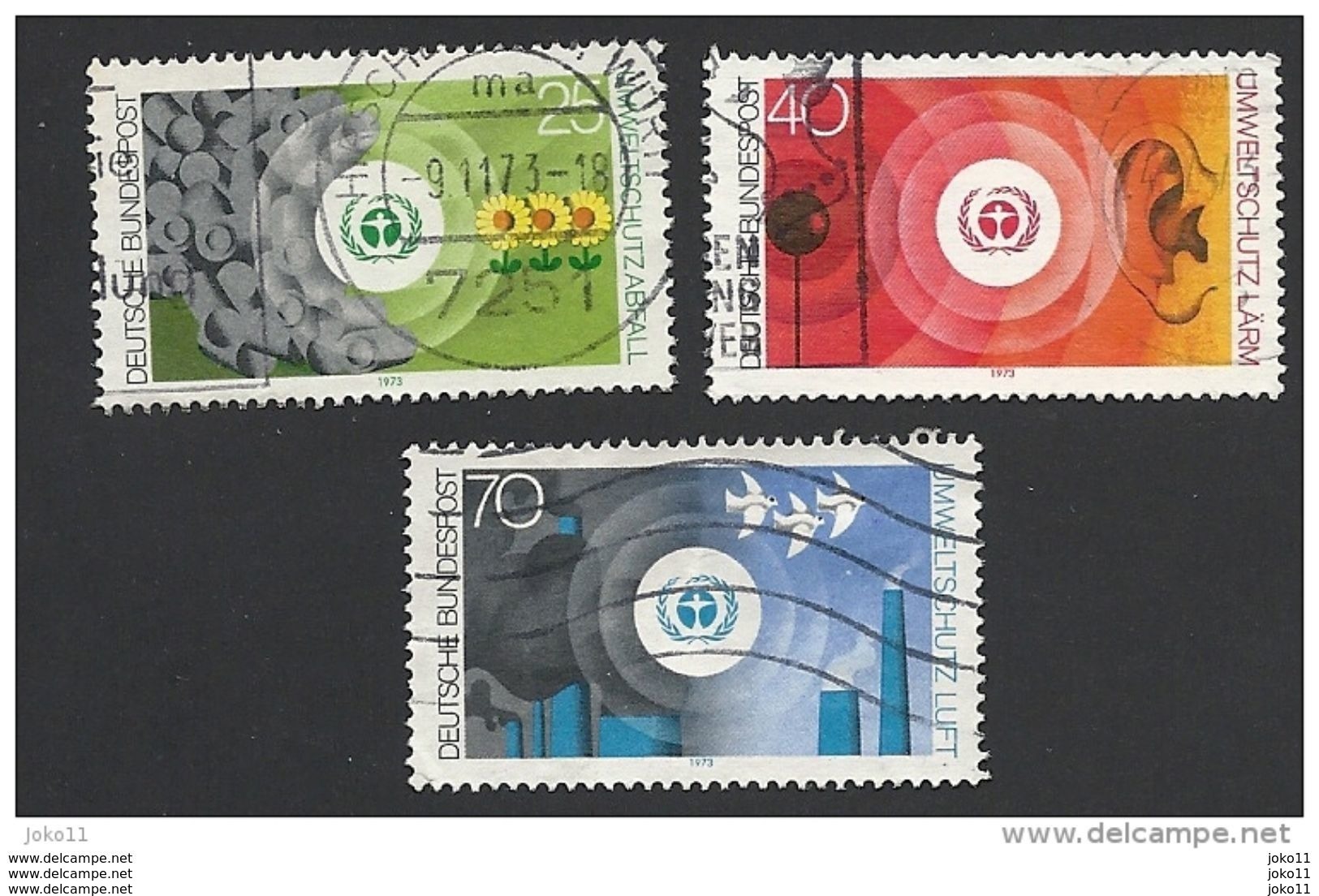 Deutschland, 1973, Mi.-Nr. 774 + 776 + 777, Gestempelt - Gebruikt