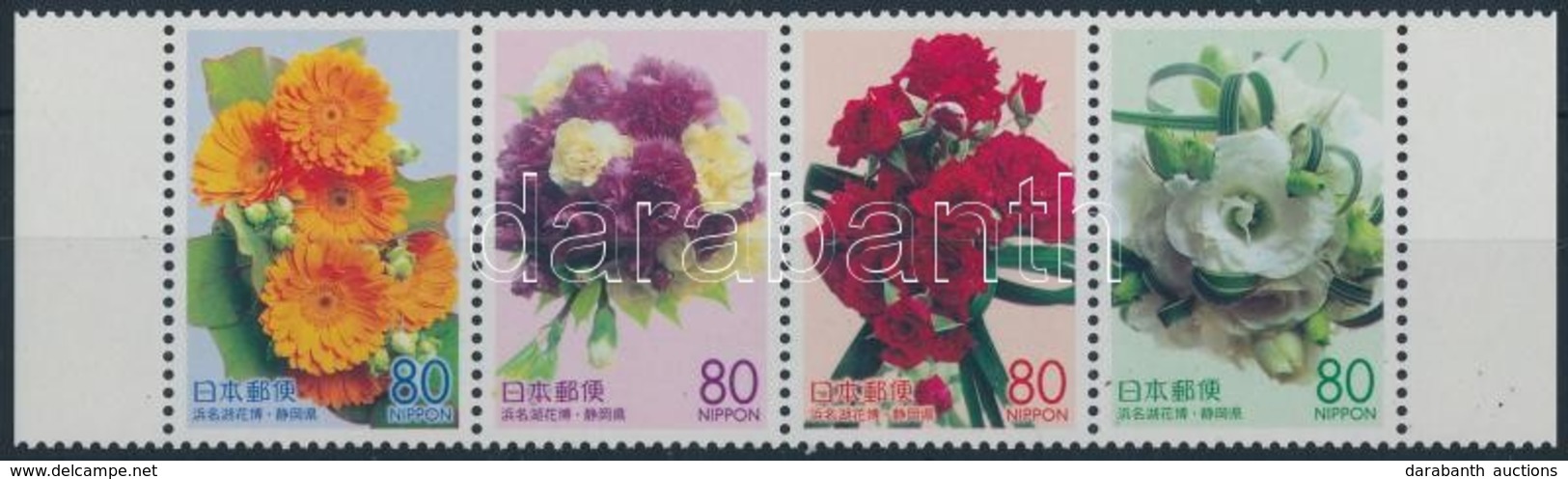 ** 2004 Shizuoka Prefektúra: Virágok ívszéli Négyescsík Mi 3659-3662 - Autres & Non Classés
