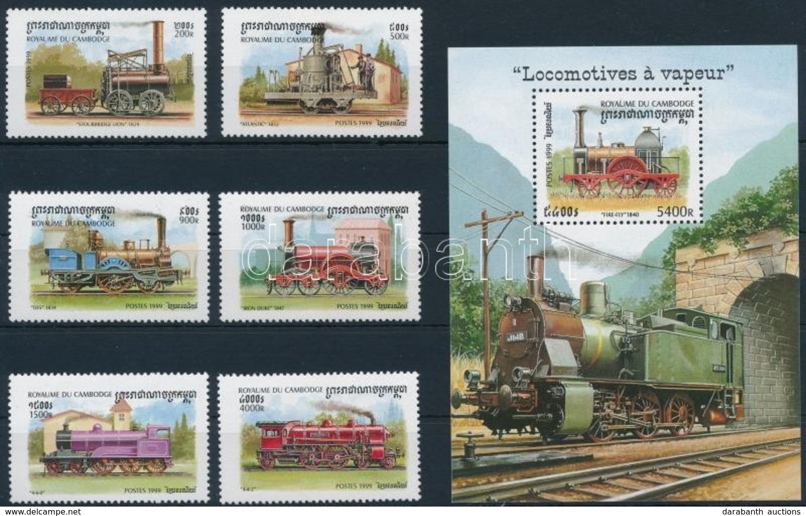 ** 1999 Mozdonyok Sor Mi 1899-1904 + Blokk 249 - Sonstige & Ohne Zuordnung