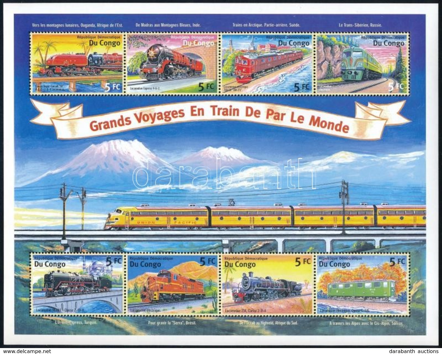 ** 2001 Vasút Kisívsor,
Railway Minisheet Set
Mi 1567-1582 - Sonstige & Ohne Zuordnung