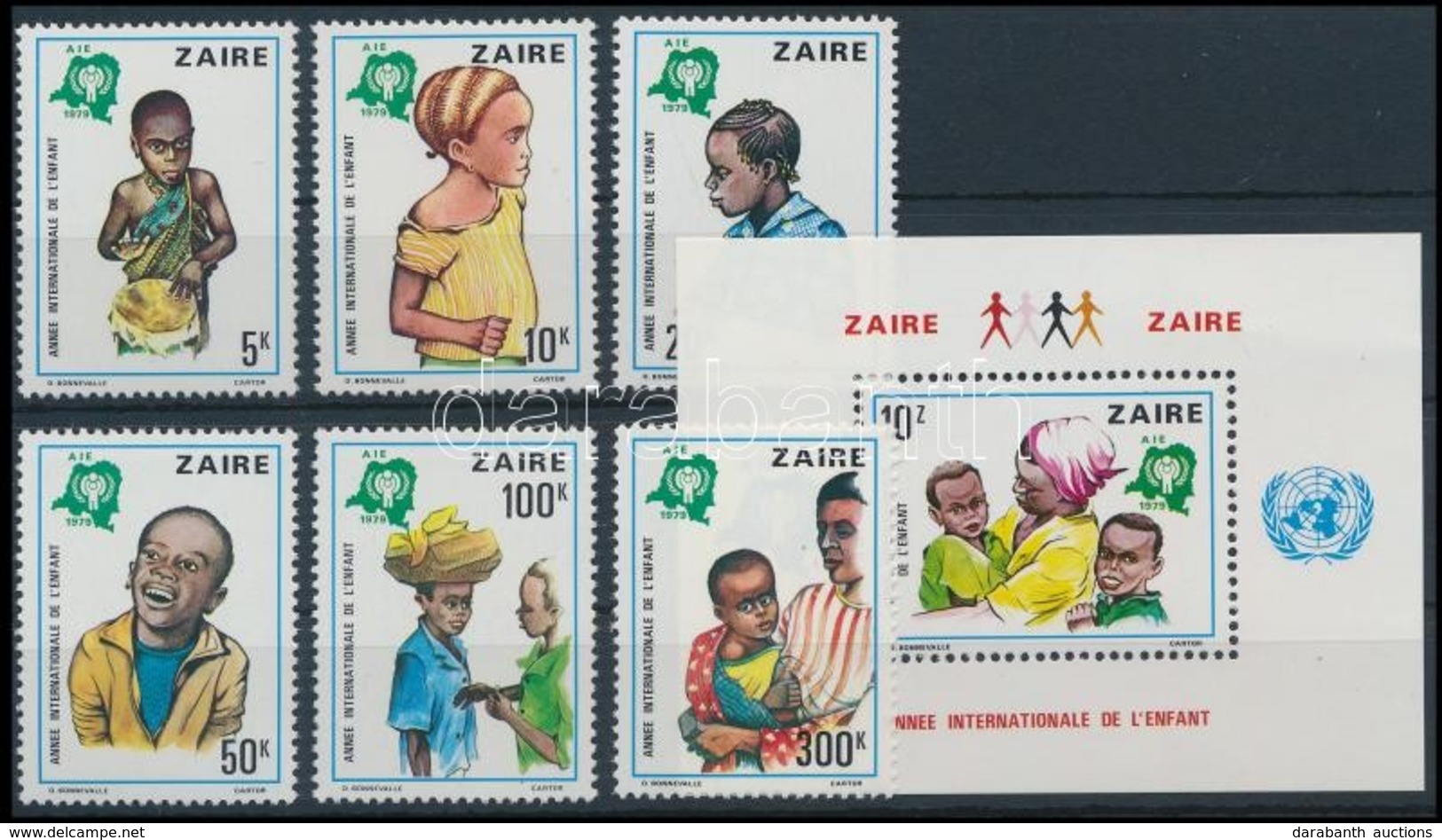 ** 1979 Nemzetközi Gyermekév Sor + Blokk,
International Year Of Children Set + Block
Mi 613-618 + 29 - Other & Unclassified