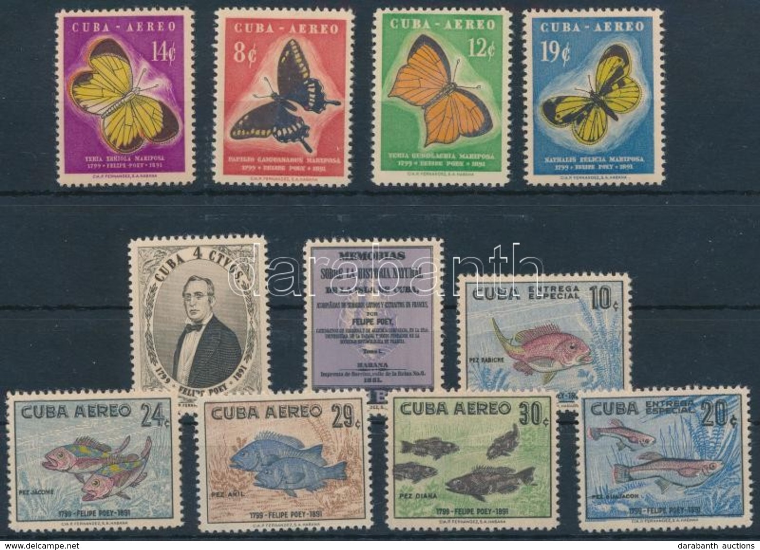 ** 1958 Felipe Poey Sor,
Felipe Poey Set
Mi 598-608 - Other & Unclassified