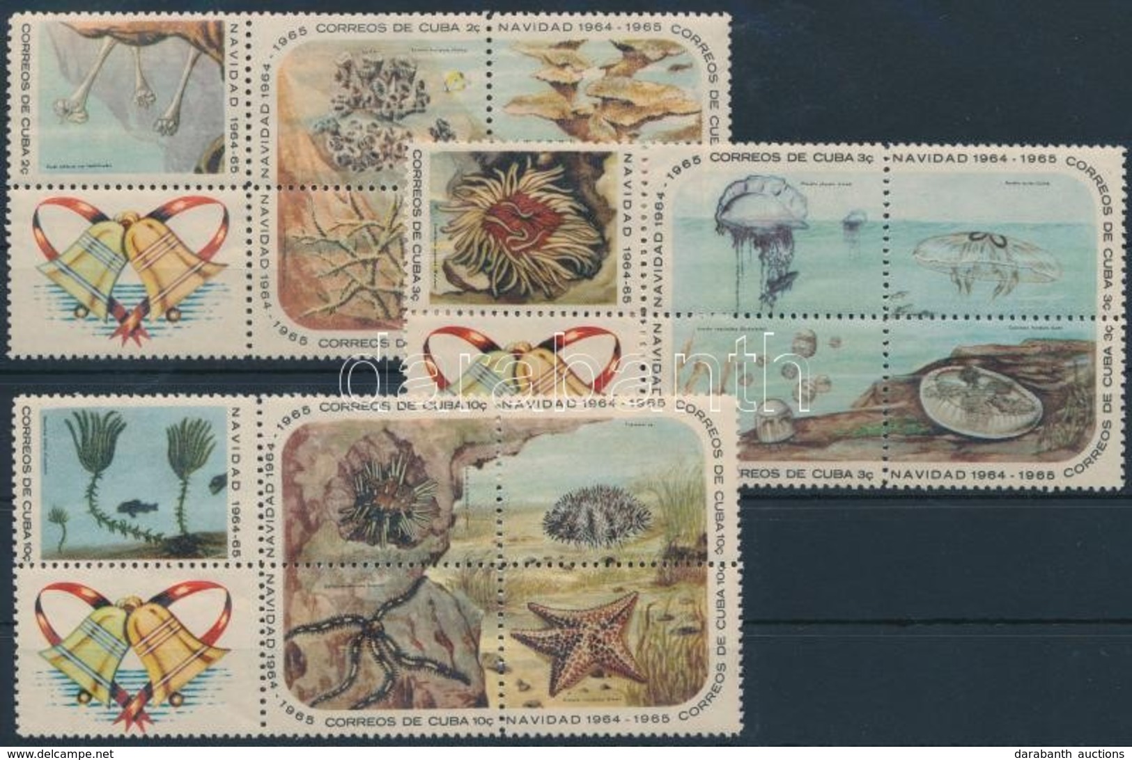 ** 1964 Karácsony: Korallok Sor Négyestömbökben (2C Gumihiba),
Christmas: Corals Set (2C Gum Disturbance)
Mi  973-987 - Autres & Non Classés