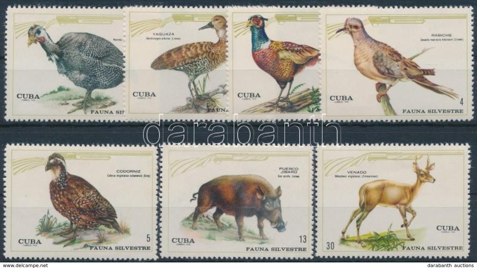 ** 1970 Vadászható Vadvilág Sor,
Huntable Wildlife Set
Mi 1629-1635 - Andere & Zonder Classificatie