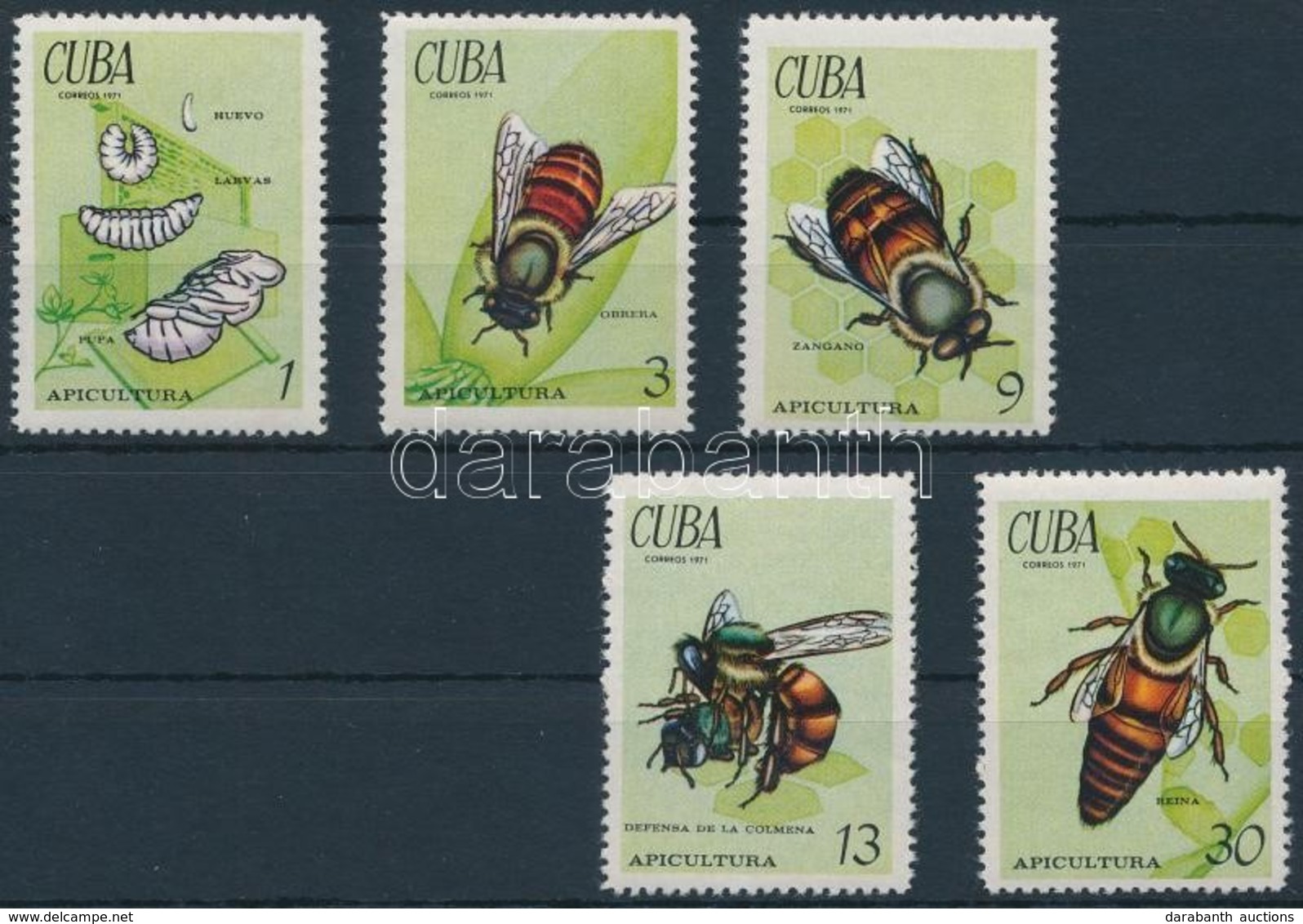 ** 1971 Méhek Sor,
Bees Set
Mi 1702-1706 - Sonstige & Ohne Zuordnung