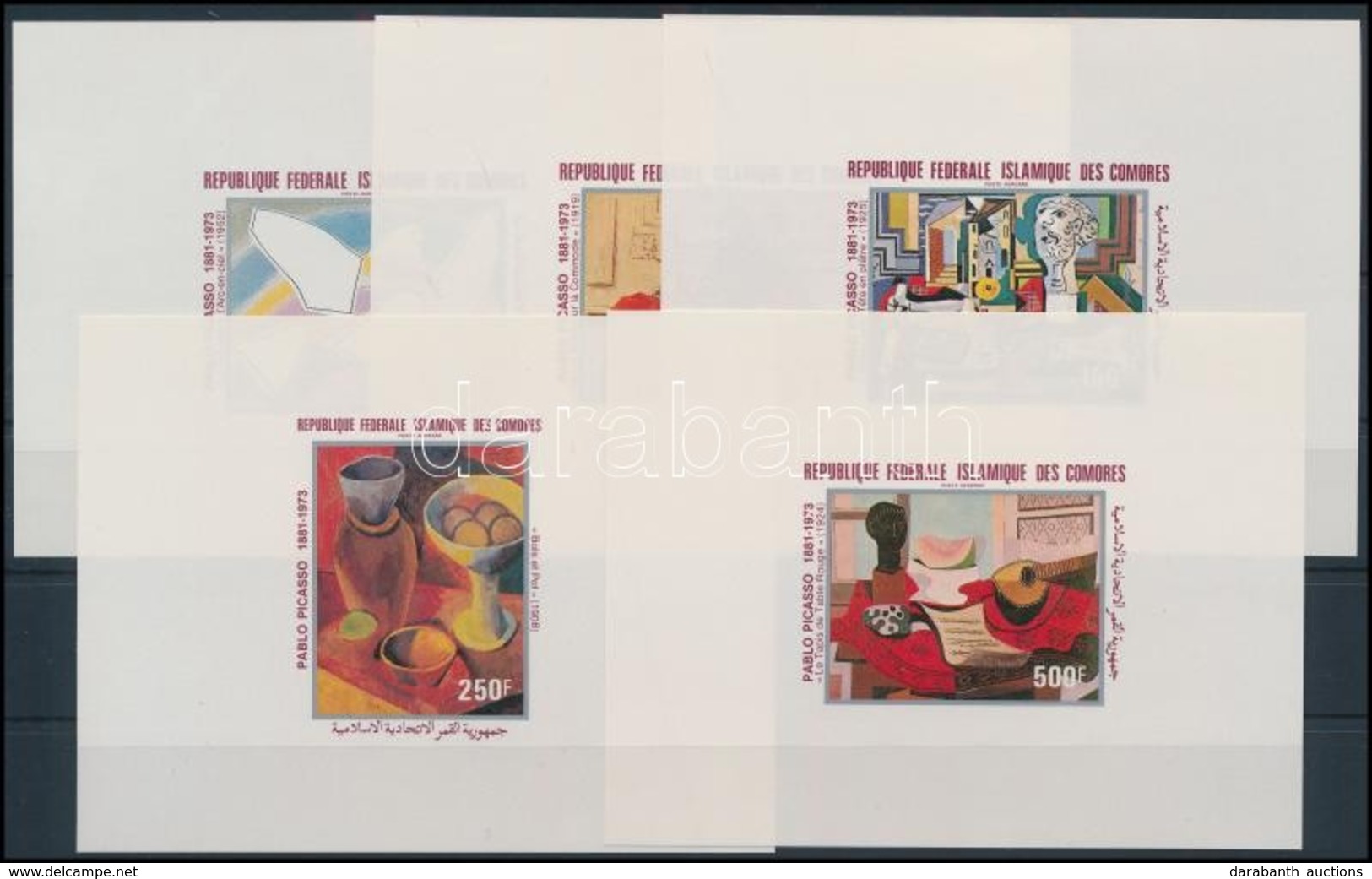 ** 1981 Picasso, Festmények Sor Blockformában,
Picasso, Paintings Set In Blockform
Mi 620-624 - Autres & Non Classés