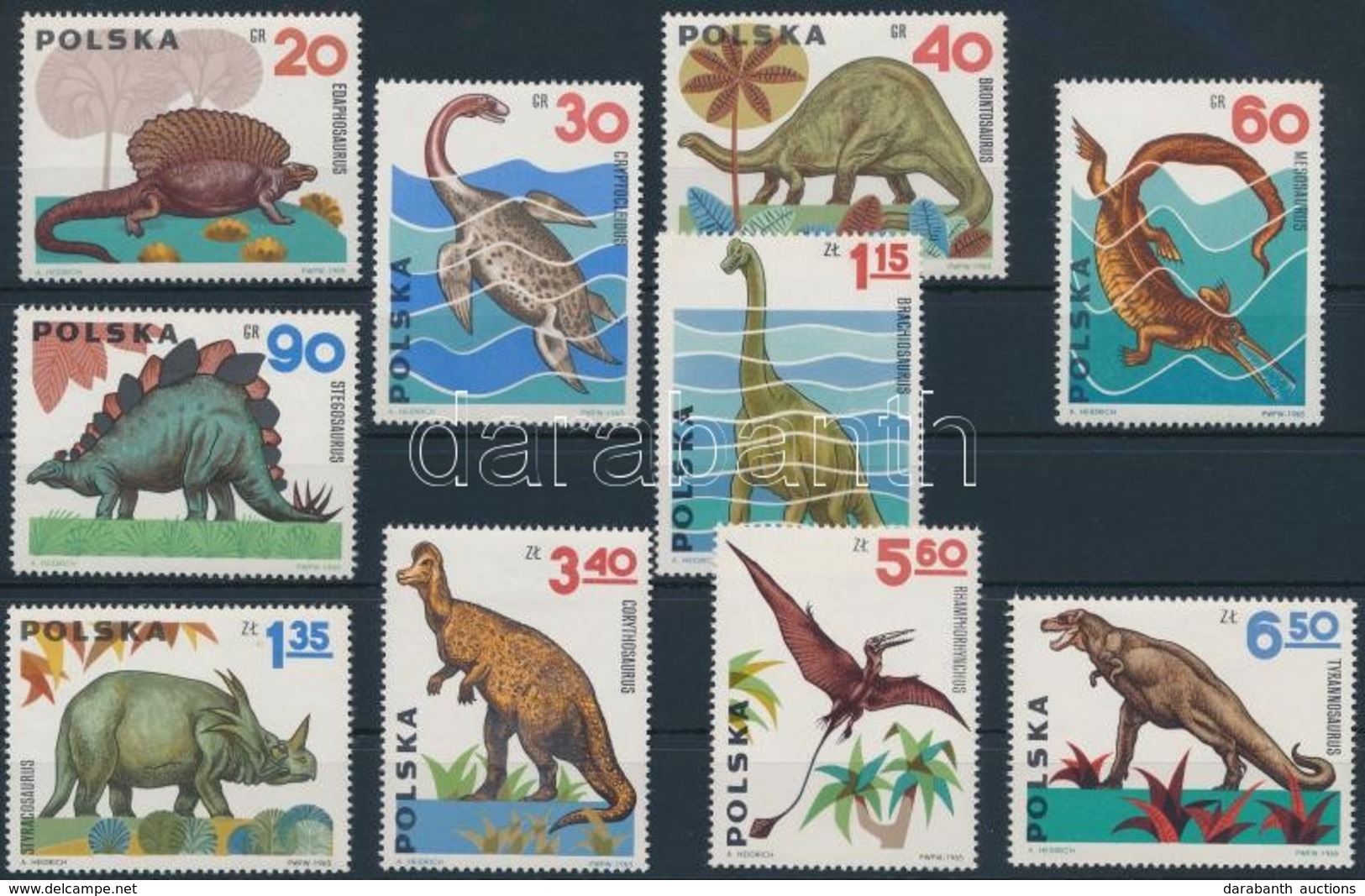 ** 1965 Dinoszauruszok Sor,
Dinosaurs Set
Mi 1570-1579 - Other & Unclassified