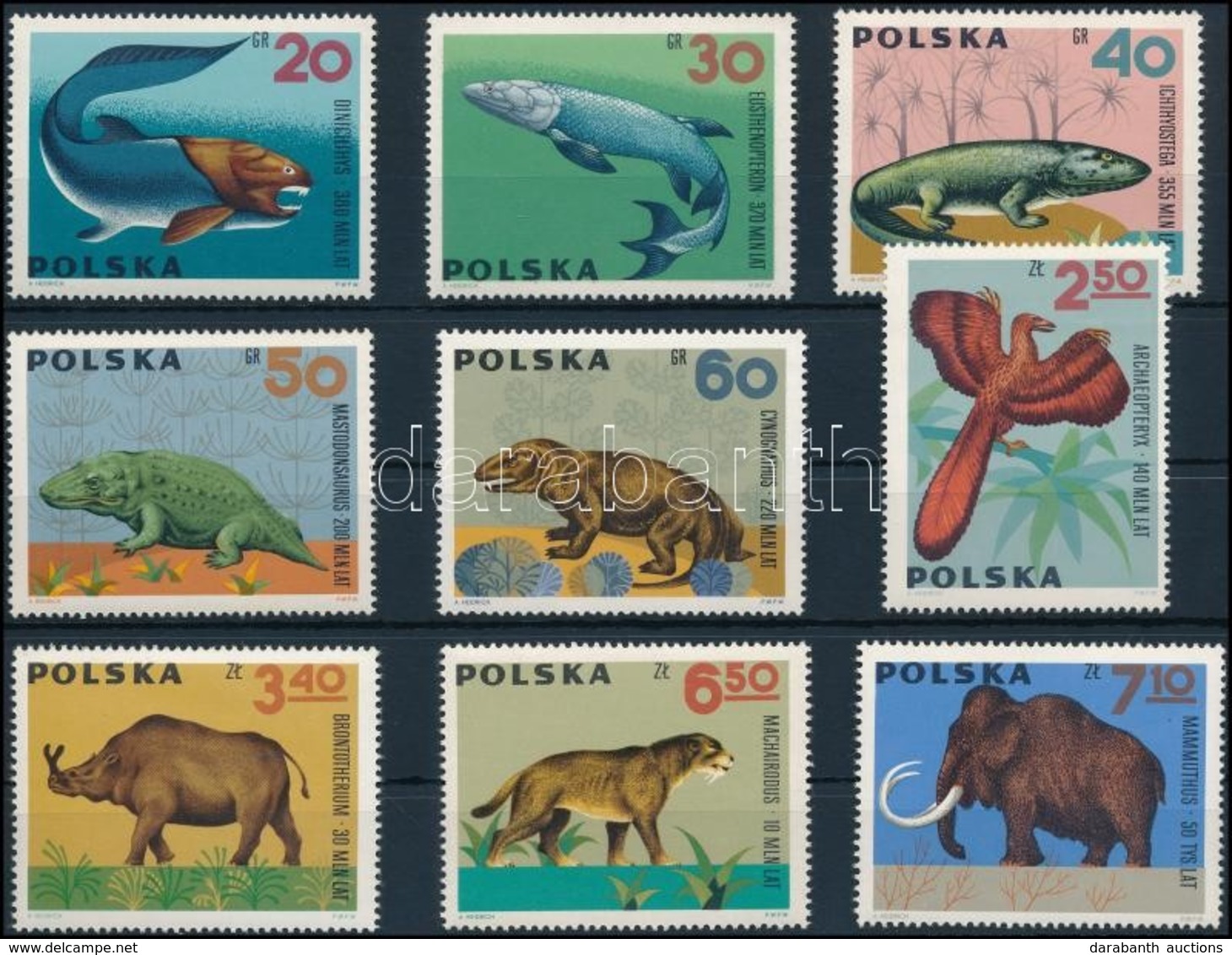 ** 1966 Ősállatok Sor,
Animals Set
Mi 1655-1663 - Other & Unclassified