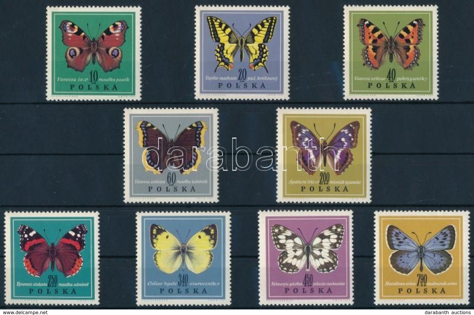** 1967 Lepkék Sor,
Butterfly Set
Mi 1797-1805 - Andere & Zonder Classificatie