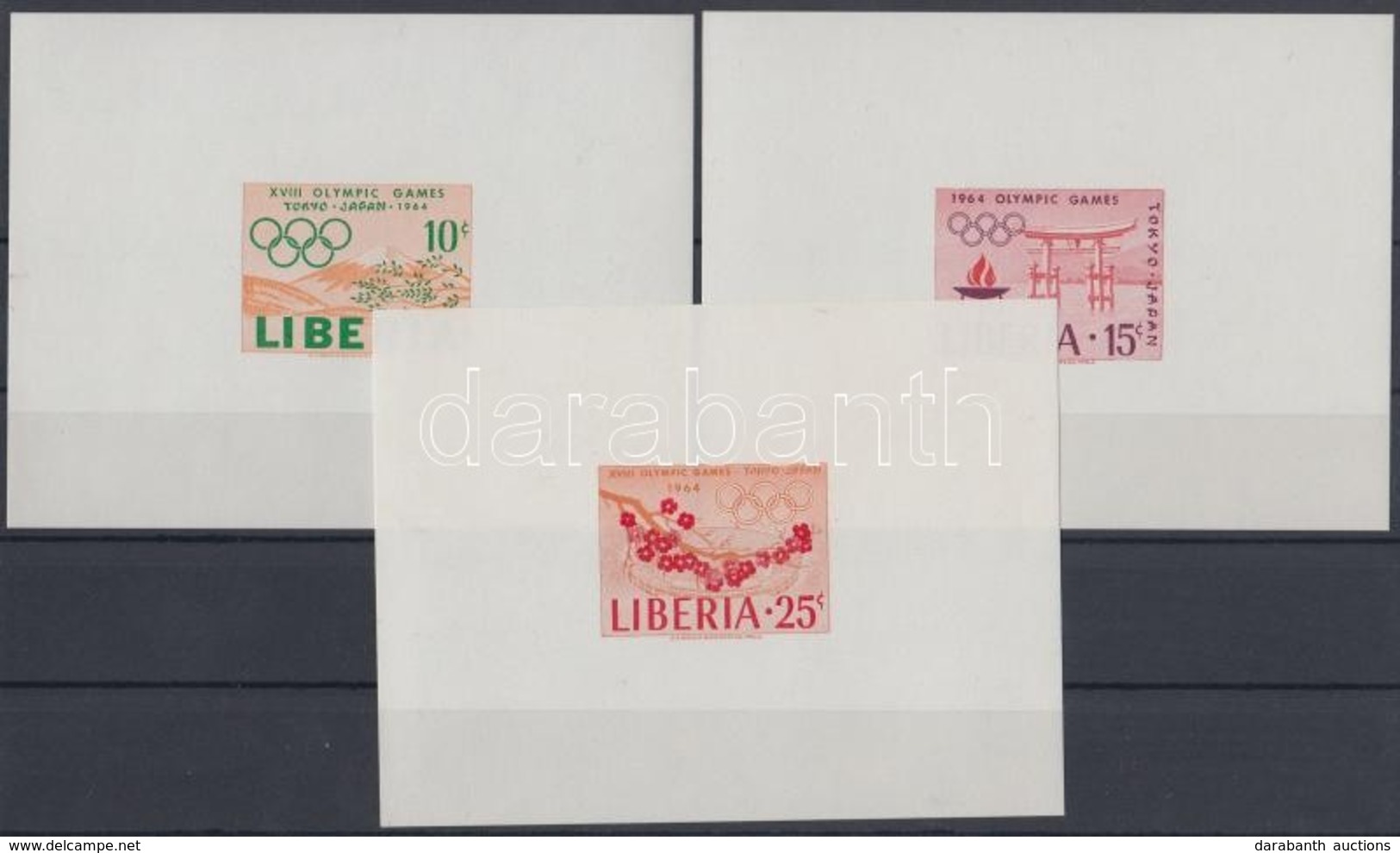 ** 1964 Tokiói Olimpia Sor Vágott Blokkformában Mi 623 B-625 B - Other & Unclassified