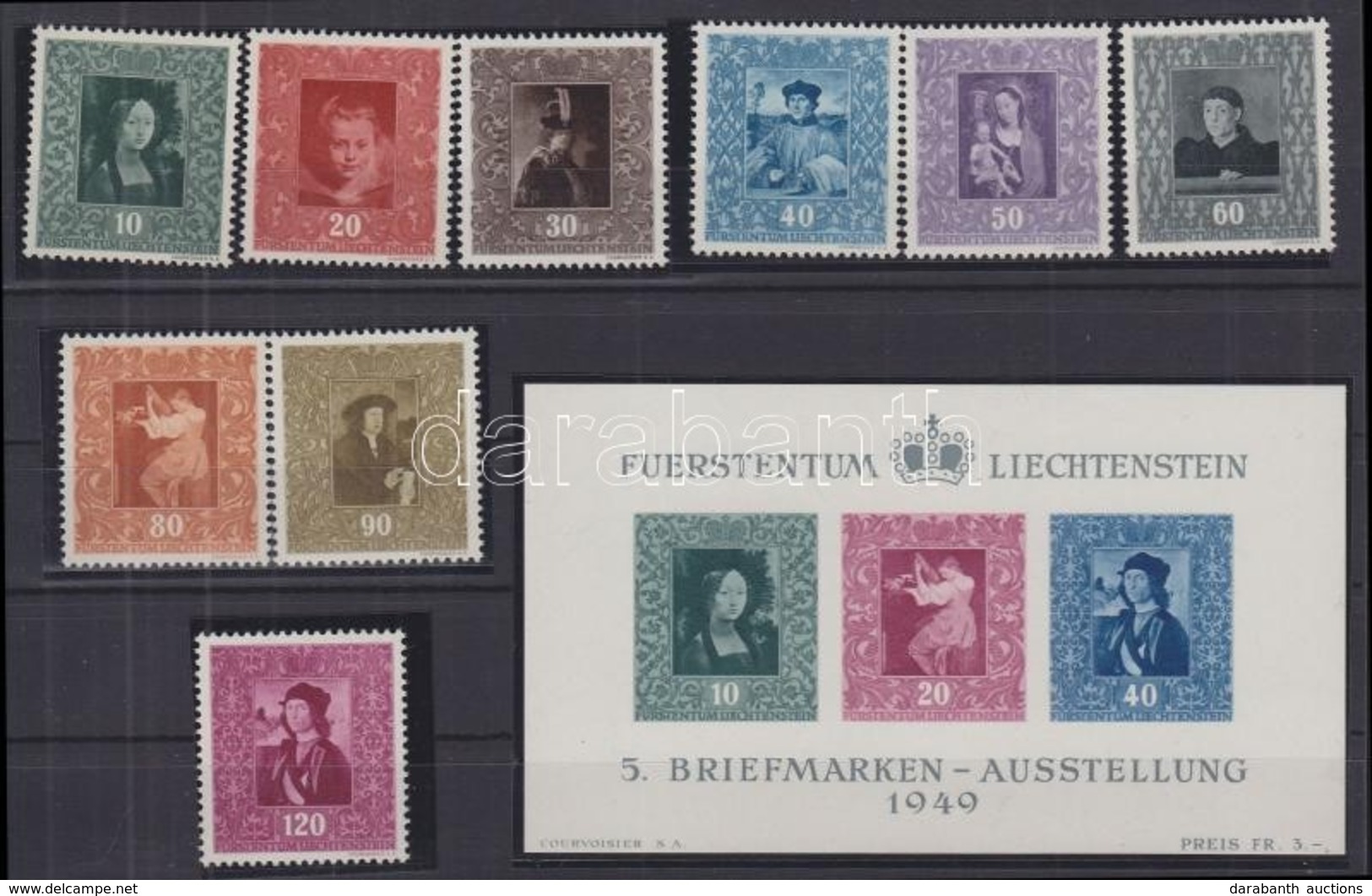 ** 1949 Festmények Sor Mi 268-276 + Blokk Mi 5 - Other & Unclassified