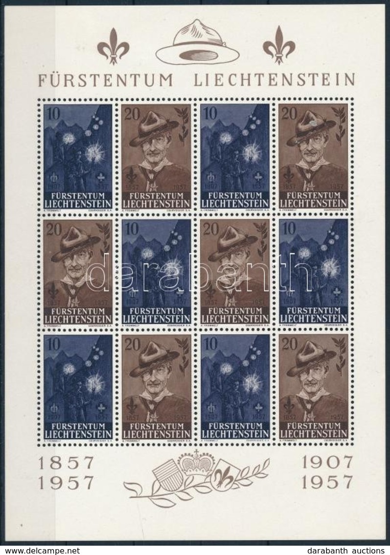 ** Liechtenstein 1957 Cserkész Kisív Mi 360-361 (Mi EUR 25,2.-) - Autres & Non Classés