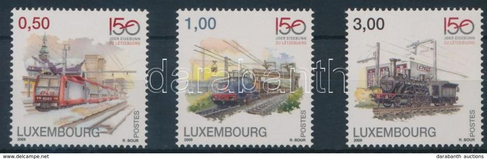 ** 2009 150 éves A Luxemburgi Vasút Sor Mi 1838-1840 - Andere & Zonder Classificatie
