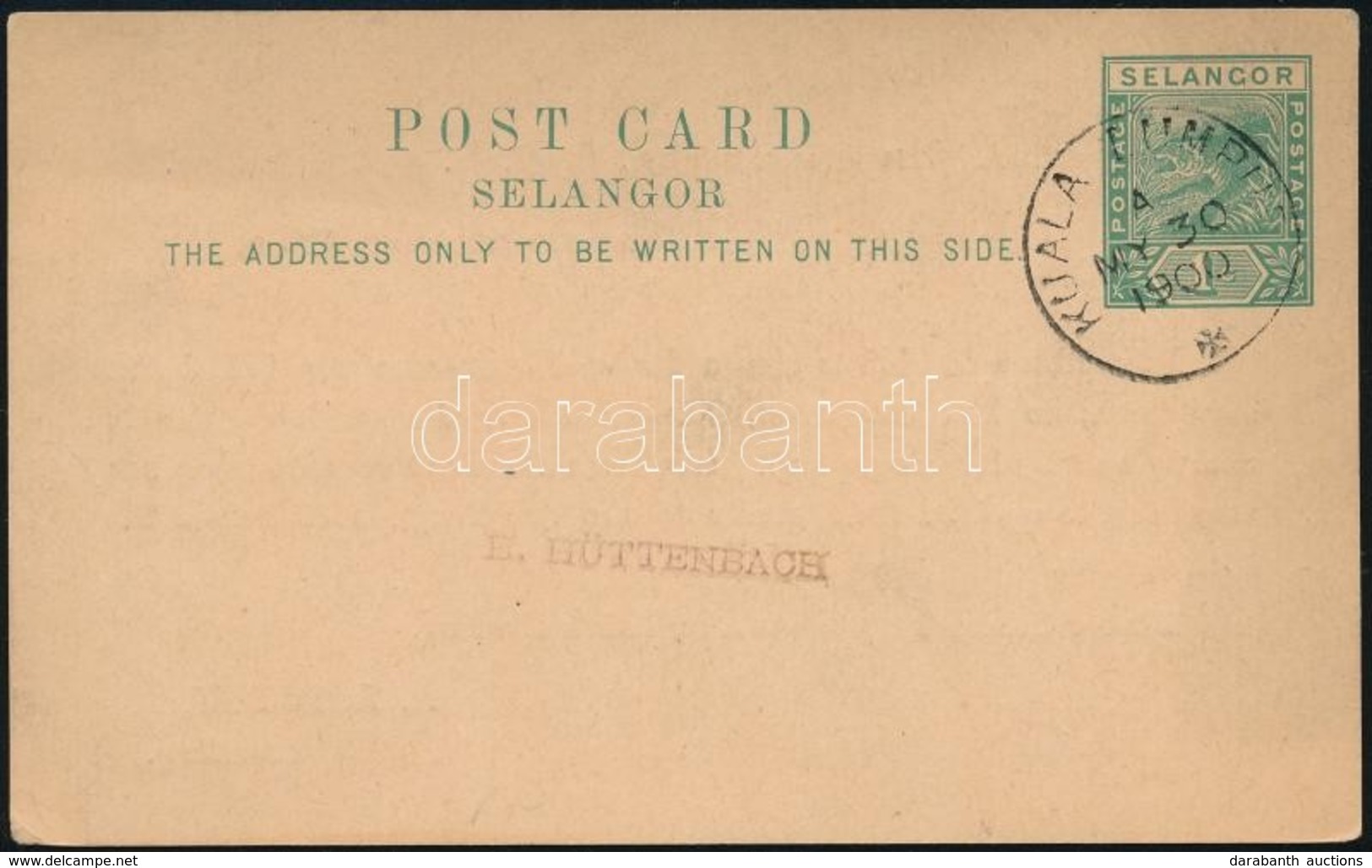 Selangor 1900 Kuala Lumpur Helyi Díjjegyes Levelezőlap / Local PS-card - Autres & Non Classés